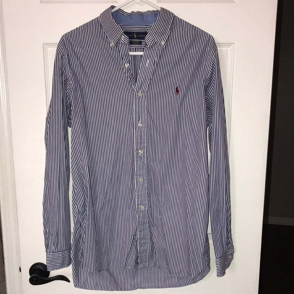 Ralph Lauren Blue Stripe Men’s Button-Down Shirt Medium